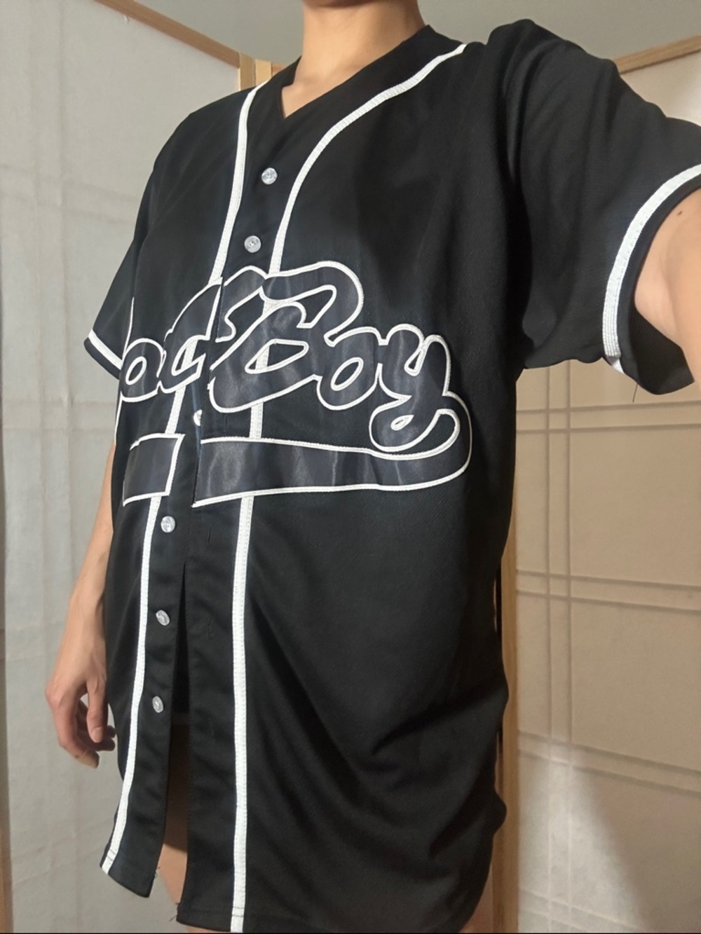 Black Script Baseball Jersey Shirt - Biggie